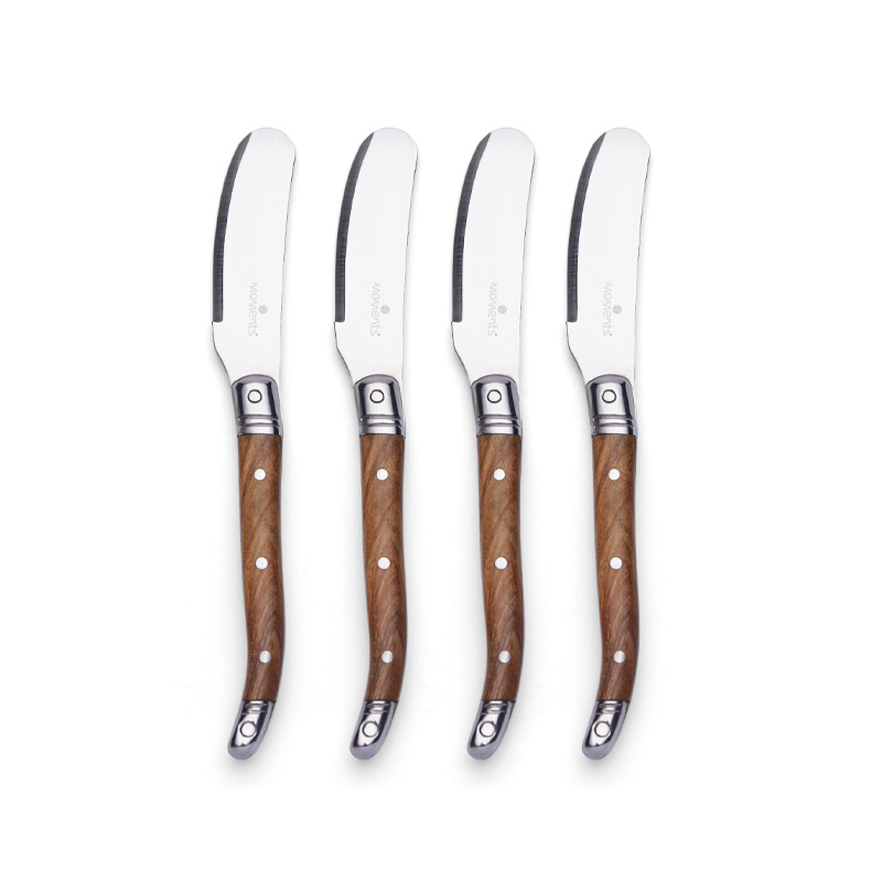 Botermessen Set van 4 Olijfhout Botermessen Set van 4 Olijfhout
