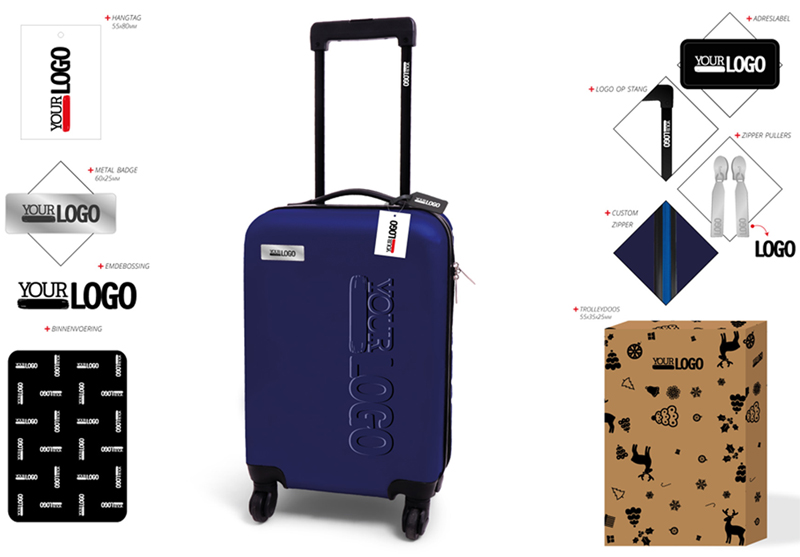 Custom made blauwe trolley