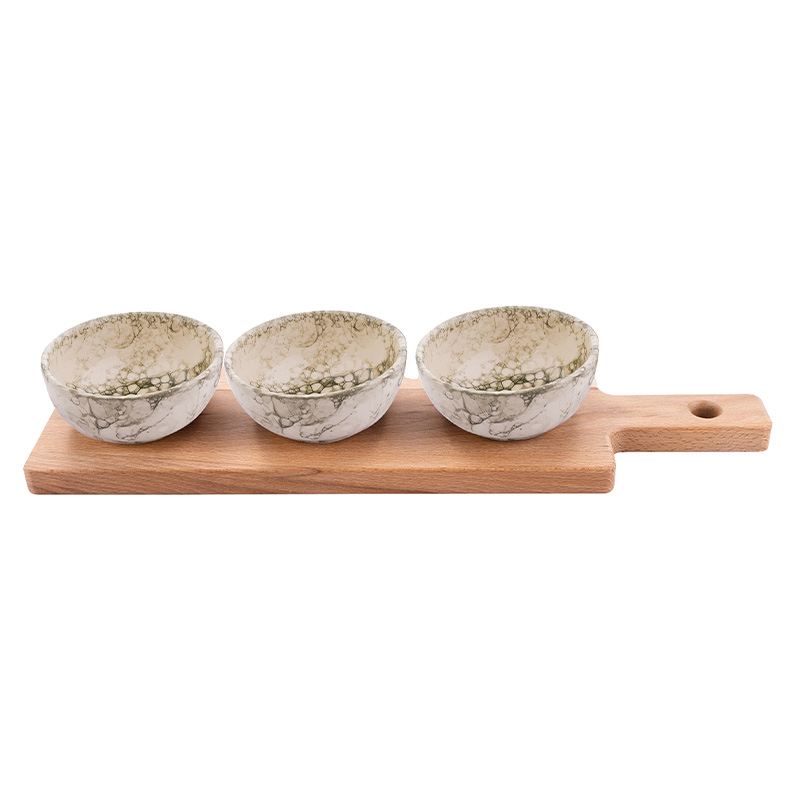 Geschenkset plank & 3 schaaltjes Groen Geschenkset plank 3 schaaltjes Groen