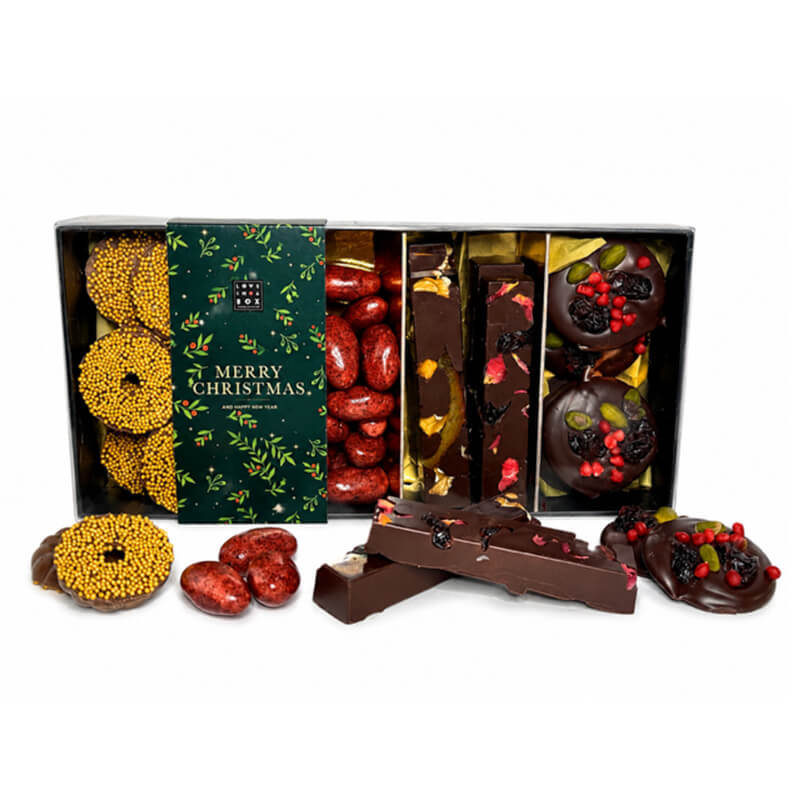 Luxe kerstchocolade - gift box 4 smaken Luxe kerstchocolade gift box 4 smaken 85290