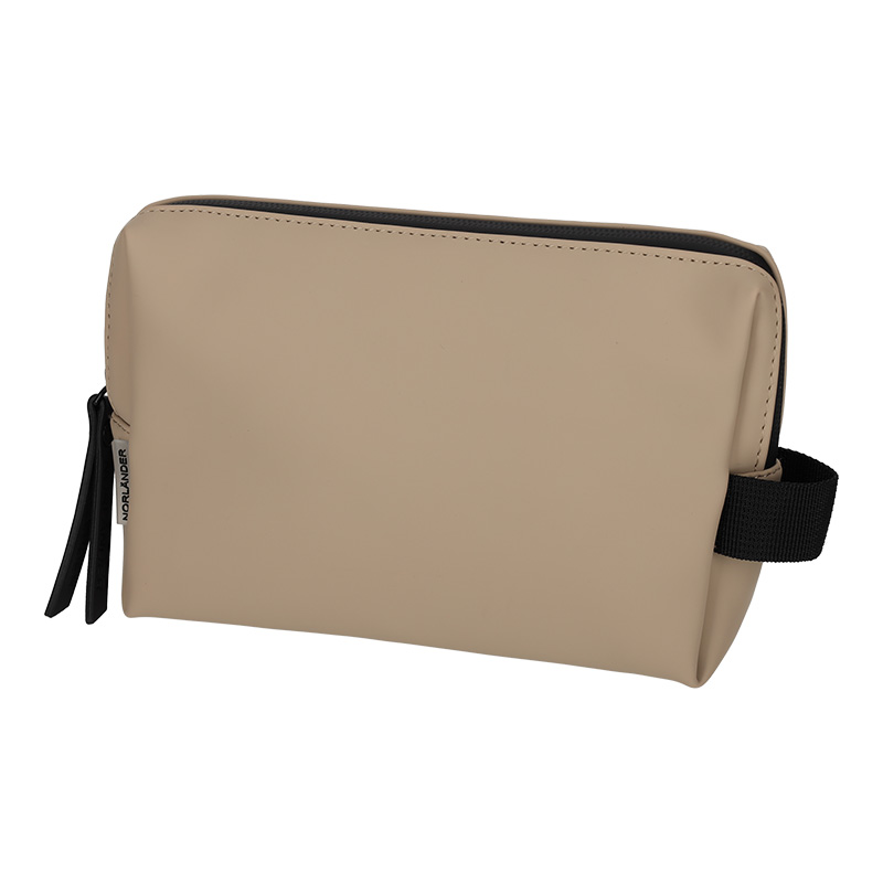 Dull PU Toilettas Met Reisset Eco Lining Taupe - Norländer Norlander Dull PU Toilettas Met Reisset Eco Lining Taupe 29047