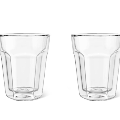 Dubbelwandig glas Koffie 220ml set 2 stuks
