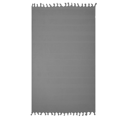 Hamamdoek met badstof Dark Grey - 100x165cm Hamamdoek met badstof DarkGrey100x165cm