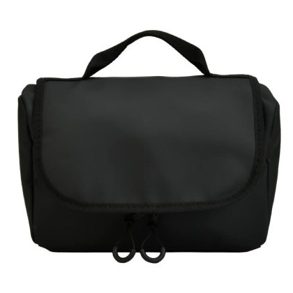 Hangende toilettas travel mat zwart voorkant