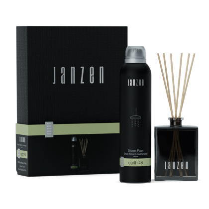 JANZEN Giftset S Home Body Earth 46 Shower Foam 200 ml Diffuser 100 ml