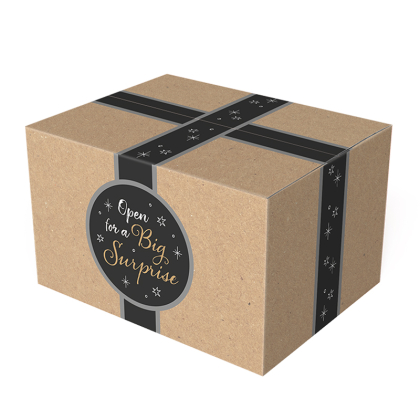 Geschenkdoos Big Surprise kraft Kerstpakketdoos Big Suprise Kraft achterzijde