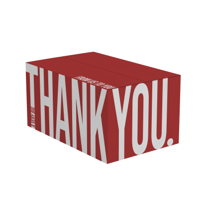 Geschenkdoos Thank You Rood Kerstpakketdoos thank you rood