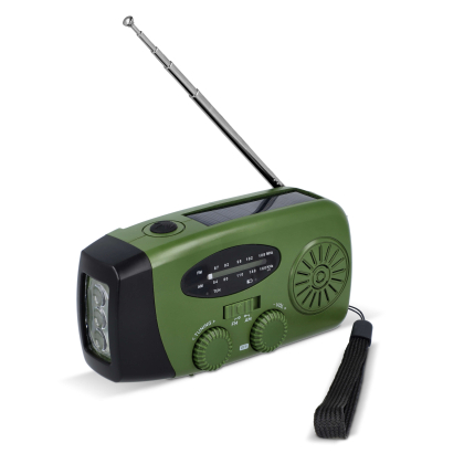 Noodradio Groen - Radio, zaklamp en powerbank in één Noodradio zaklamp powerbank in1 groen