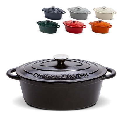 Geëmailleerde gietijzeren braadpan 3.5L - Orrefors Jernverk Orrefors Jernverk Ovale geemailleerde braadpan 3.5L LT54010