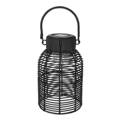 Solar Lantaarn Rotan Zwart - JENS Living jens living solar lantaarn rotan zwart 25474