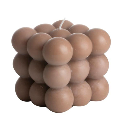 Kaars Cube Bruin - GUSTA kaars cube 85x8cm bruin gusta