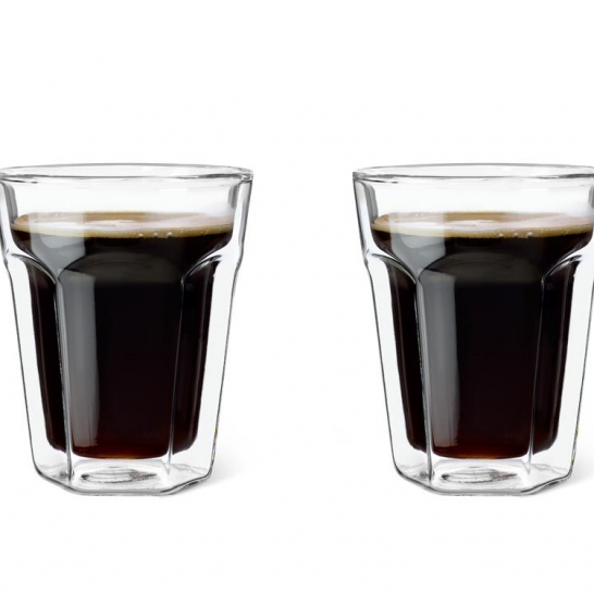 Dubbelwandig glas Koffie 220ml set 2 stuks 1