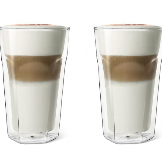 Dubbelwandig glas Latte Macchiato set van 2 in geschenkdoos