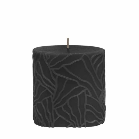 Riverdale stompkaars wave zwart 7x7cm
