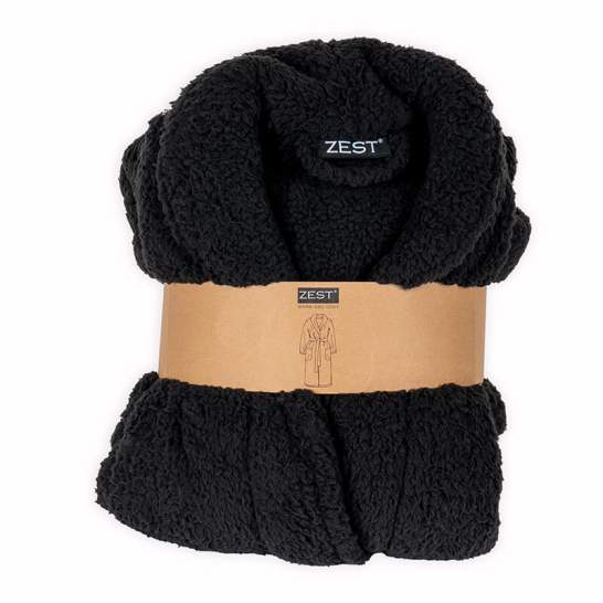 Badjas Sherpa Recycled Zwart