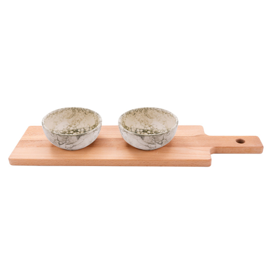 Geschenkset plank 2 schaaltjes Groen