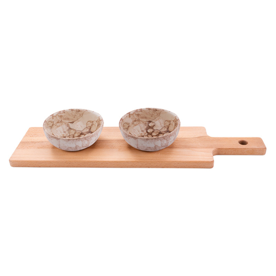 Geschenkset plank 2 schaaltjes Terra