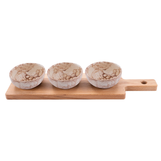 Geschenkset plank 3 schaaltjes Terra