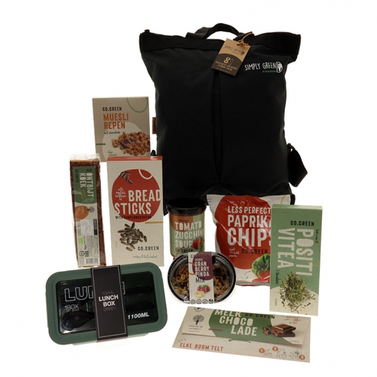 Go Green lunchbox met gerecyclede shopper