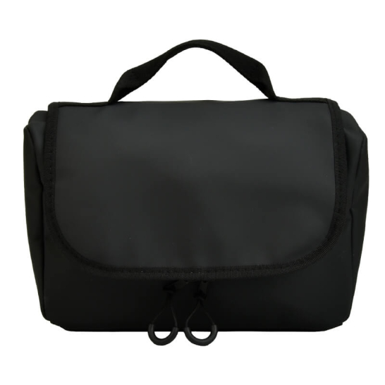 Hangende toilettas travel mat zwart voorkant