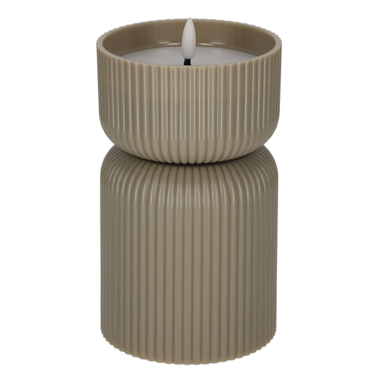 JENS Living LED Kaars Ribbel Lars Steengrijs 25603