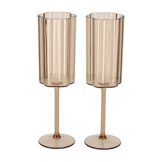 JENS Living Outdoor Champagneglazen Amber set van 2 25789