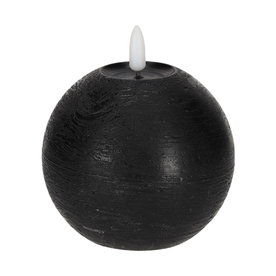 JENS Living Rustieke LED Kaars Rond Zwart 25713