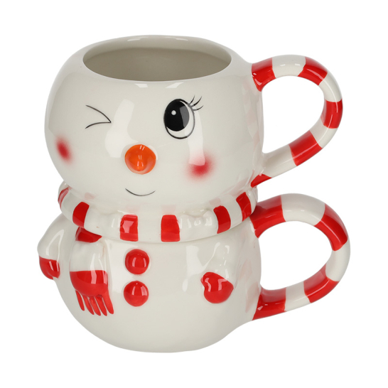 JENS Living Stapelmok Sneeuwpop set van 2 25906