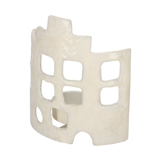 JENS Living Theelichthouder Huis Off Wit Large 25886