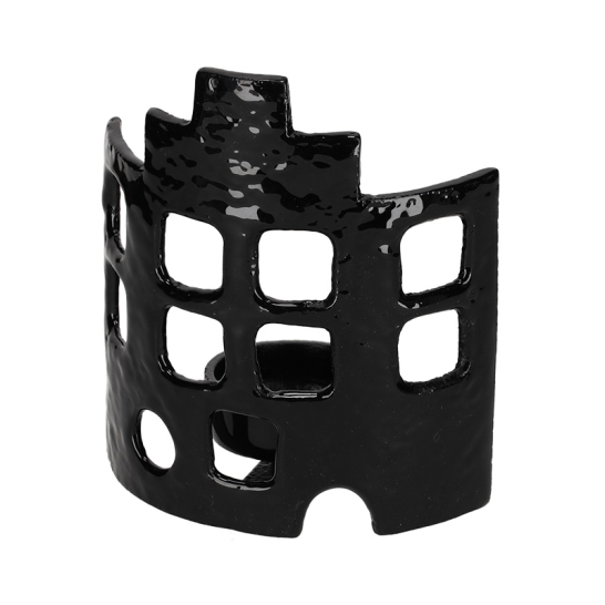 JENS Living Theelichthouder Huis Zwart Large 25887