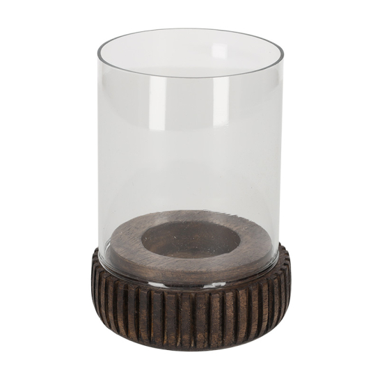 JENS Living Theelichthouder Rib Bruin 25888