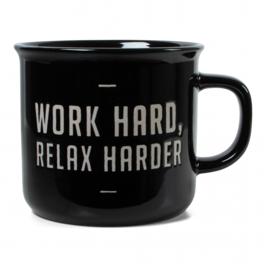 Mok Zwart Work Hard Relax Harder 24967