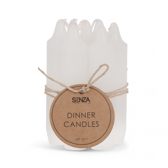 SENZA Dinerkaarsen Wit 7 stuks 24617