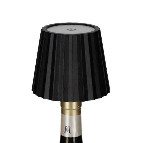 jens living led fles lamp ribbel zwart 25709