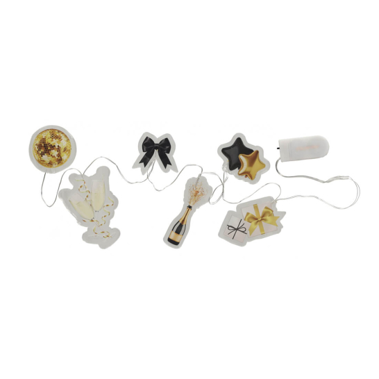 jens living led raamsticker slinger party 25673