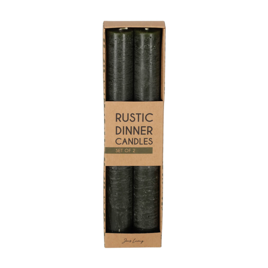 jens living rustieke dinerkaarsen groen set2 25614