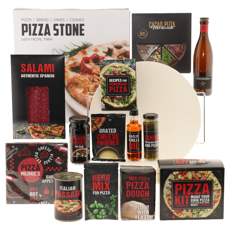 Pizzasteen met houder - Pizza Heroes Pizza Heroes Pizzasteen met houder