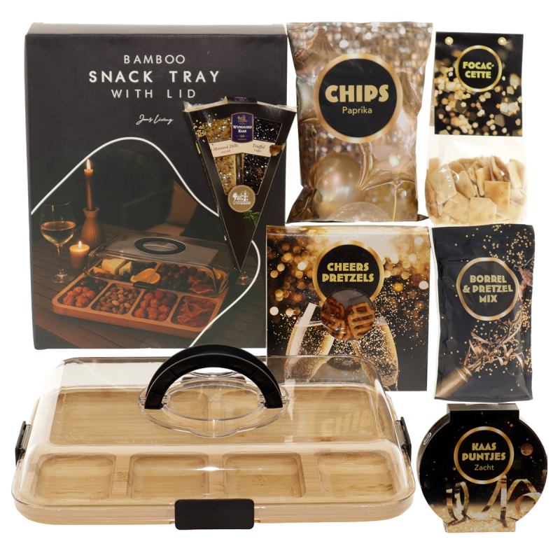 Bamboe Snacktray - We Like to Party We Like to Party Bamboe Snack Tray Met Deksel