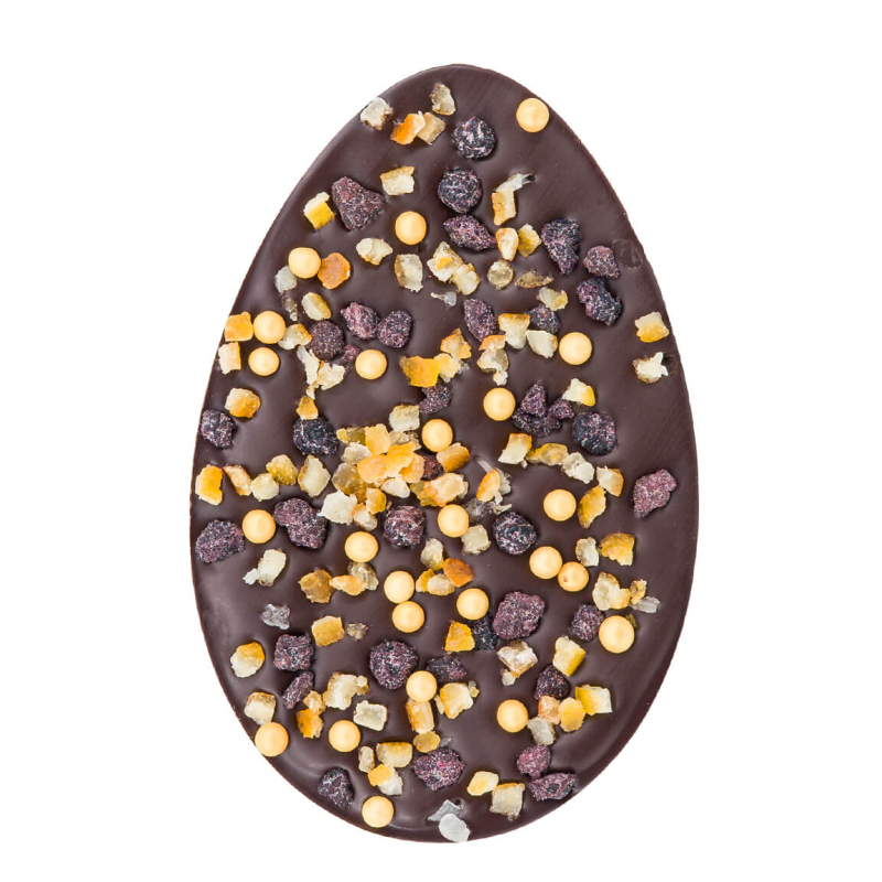 Luxe chocolade paasei puur sinaasappel zwarte bes luxe chocolade paasei puur sinaasappel zwarte bes 110gram 84131