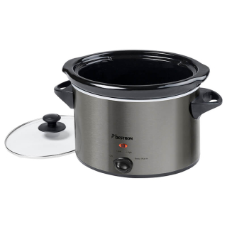 Bestron Slowcooker Titaangrijs met glazen deksel