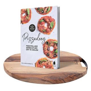 Borrelplank + boek pizzadeeg Borrelplank + boek pizzadeeg