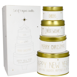 Duurzame kaarsen in luxe giftbox 4 stuks wit