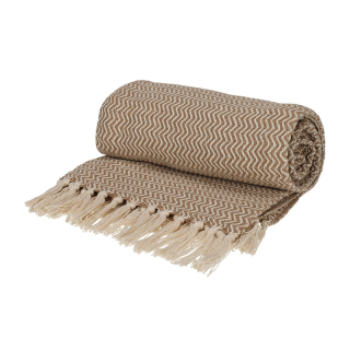 FITZ Living Recycled Cotton Plaid Visgraat Taupe 93022 2