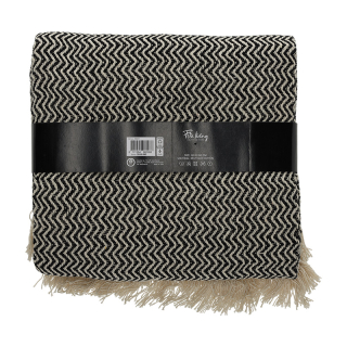 FITZ Living Recycled Cotton Plaid Visgraat Zwart 93021 1