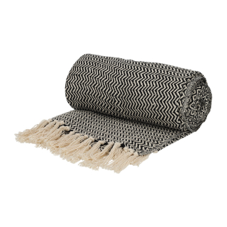 FITZ Living Recycled Cotton Plaid Visgraat Zwart 93021 2