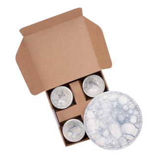 Geschenkset bord 4 schaaltjes Grijs 2