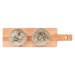 Geschenkset plank 2 schaaltjes Groen 1 Geschenkset plank 2 schaaltjes Groen 1