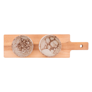 Geschenkset plank 2 schaaltjes Terra 1 Geschenkset plank 2 schaaltjes Terra 1