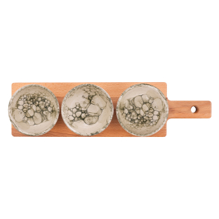 Geschenkset plank 3 schaaltjes Groen 1 Geschenkset plank 3 schaaltjes Groen 1