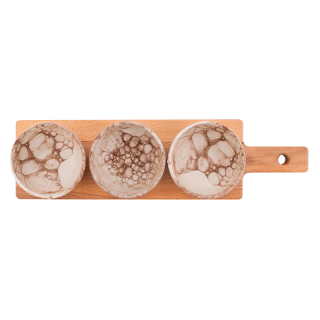 Geschenkset plank 3 schaaltjes Terra 1 Geschenkset plank 3 schaaltjes Terra 1
